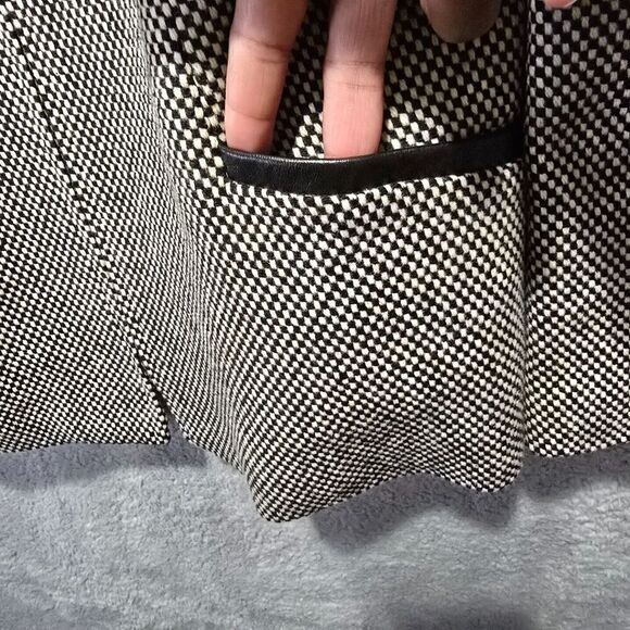 Talbots Jacket 14 Italian Wool Leather Tweed Office Siren Church Secretary - Picture 6 of 14